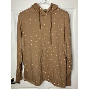 Denim & Flower Ricky Singh Shirt Brown Hoodie Pullover Long Sleeve Size M